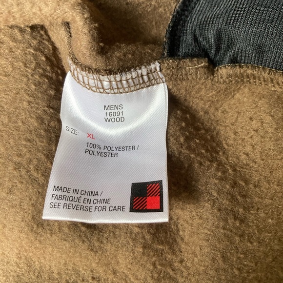 Men’s Woolrich Light Brown Fleece Jacket with Full-Zip-Size XL - Picture 8 of 9